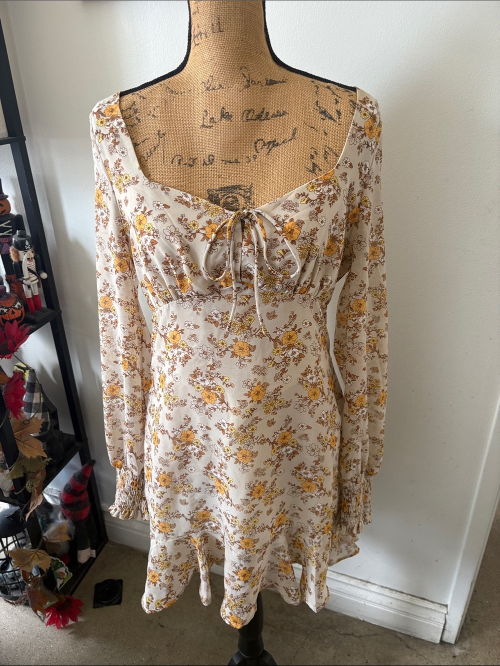 Floral Peasant Mini Dress